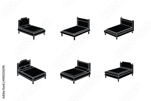 platform bed icon silhouette vector illustration