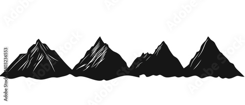 Mountain range vector illustration peaks landscape design scenic view art