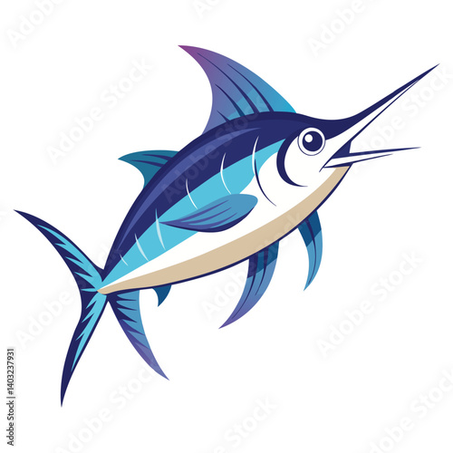 Blue marlin fish jumping