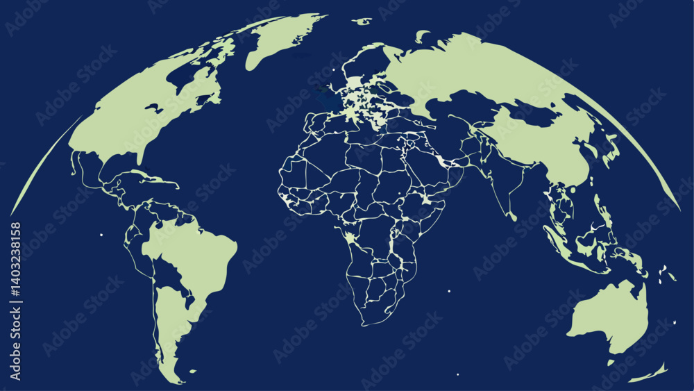 Naklejka premium world map on black background