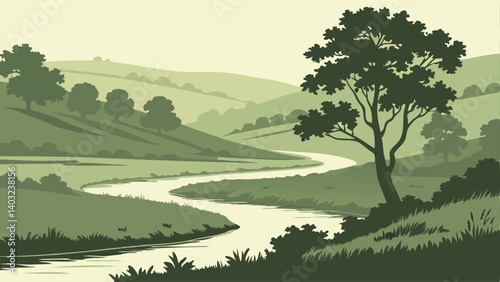 landscape with trees