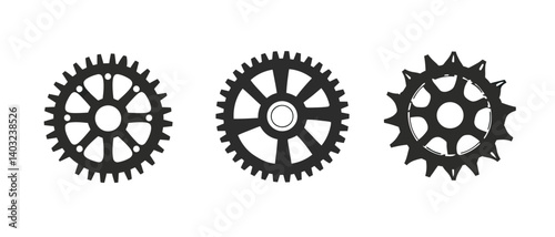 Isolated gear wheels vector illustration for mechanical engineering design