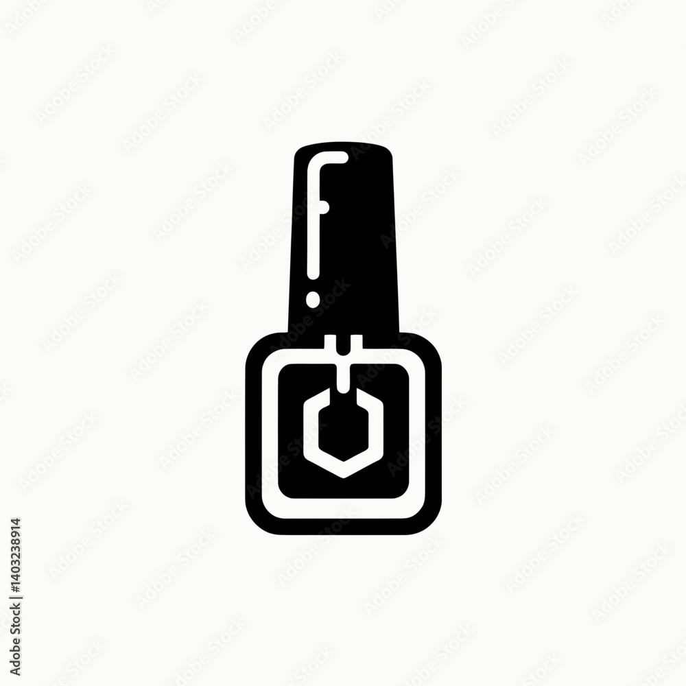 very simple flat and single minimalist Nail Polish Bottle Silhouettes in black on a white background very simple flat and single minimalist Nail Polish Bottle Silhouettes in black on a white background