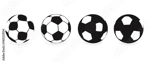 Soccer balls vector image illustration for football game design elements