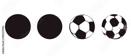Soccer ball evolution vector illustration design for sports and recreation