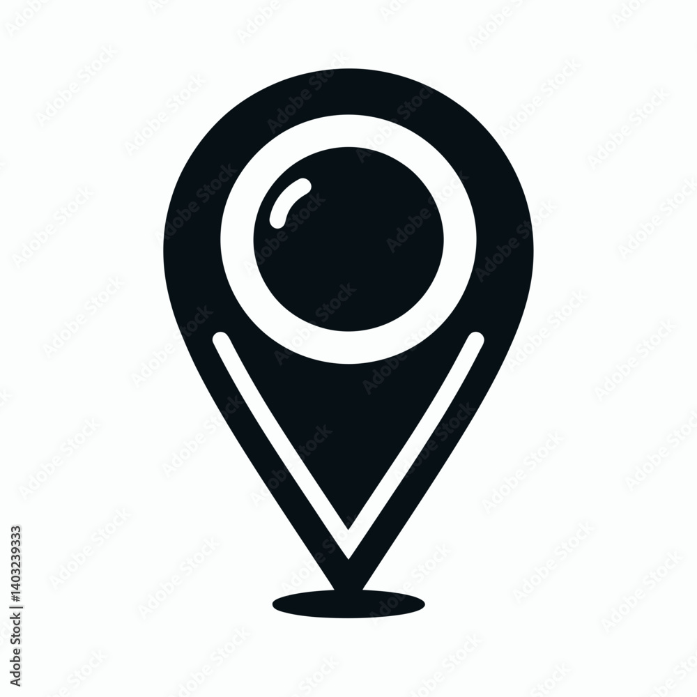 very simple flat and single minimalist Map Pin Silhouettes in black on a white background very simple flat and single minimalist Map Pin Silhouettes in black on a white background
