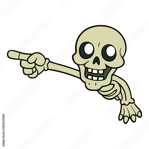 A creepy skeleton hand with bony fingers eerily extended, pointing forward with a chilling, menacing vibe—perfect for horror, Halloween, or spooky themes.