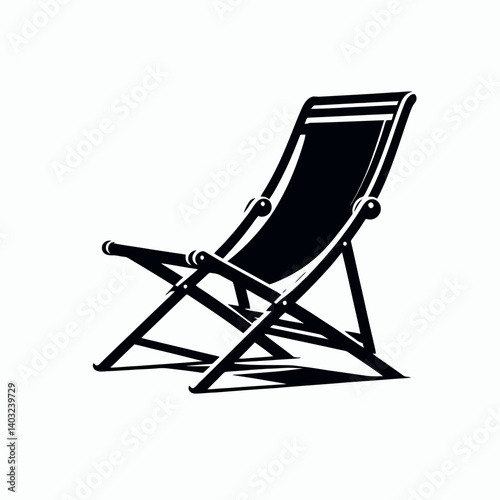 very simple flat and single minimalist Lawn Chair Frame Silhouettes in black on a white background 