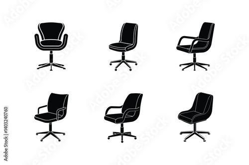 swivel chair icon silhouette vector illustration design