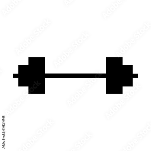black and white dumbbell silhouette vector logo icon design