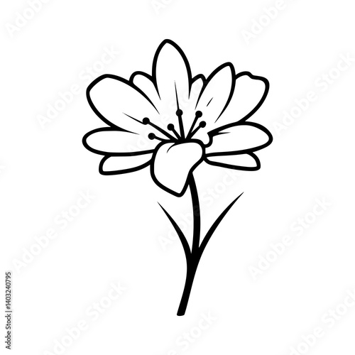 Silhouette vector illustration of a flower clipart