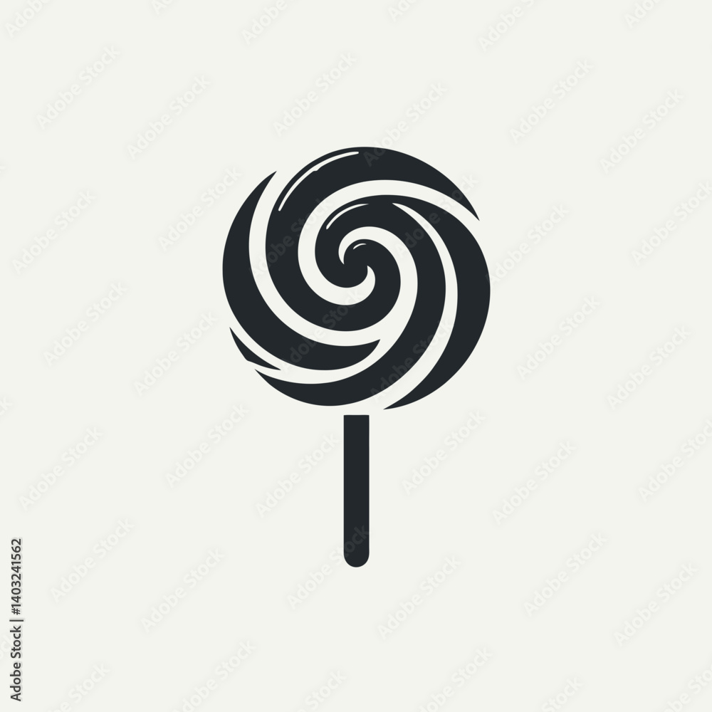 very simple flat and single minimalist Lollipop Twist Silhouettes in black on a white background very simple flat and single minimalist Lollipop Twist Silhouettes in black on a white background
