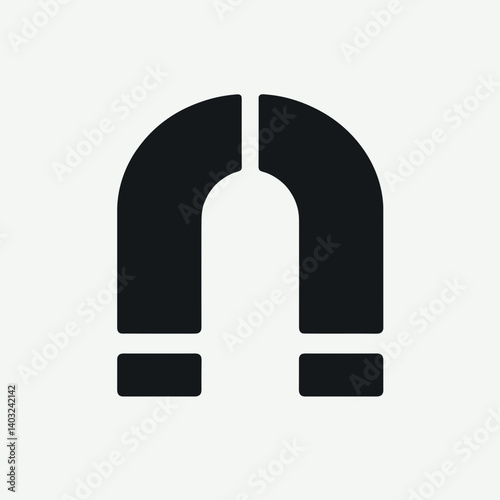 very simple flat and single minimalist Magnetic Strip Silhouettes in black on a white background