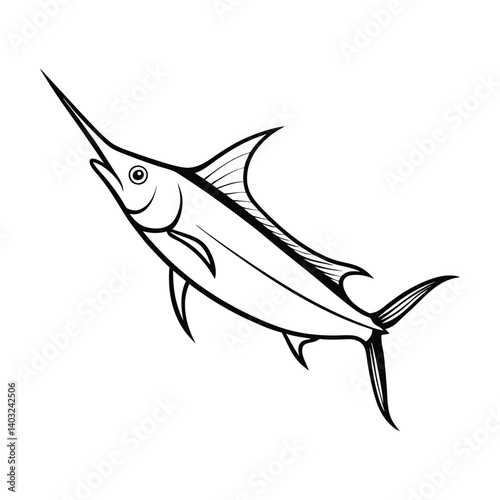 Marlin illustration coloring page for kids