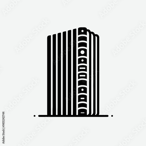 very simple flat and single minimalist Notebook Spine Silhouettes in black on a white background 