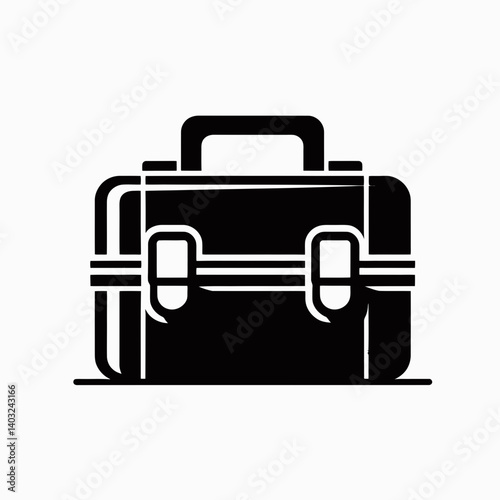 very simple flat and single minimalist Lunchbox Handle Silhouettes in black on a white background 