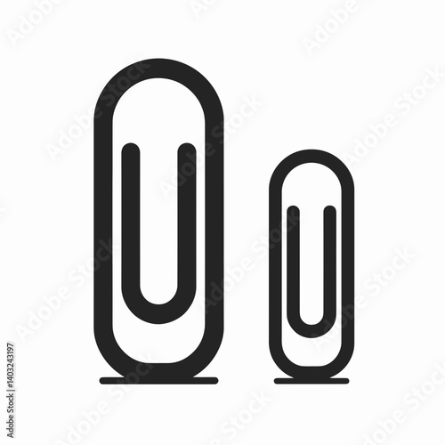 very simple flat and single minimalist Paper Clip Silhouettes in black on a white background 