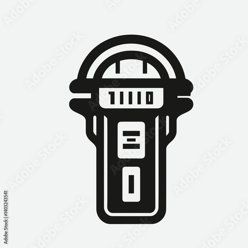 very simple flat and single minimalist Parking Meter Silhouettes in black on a white background 