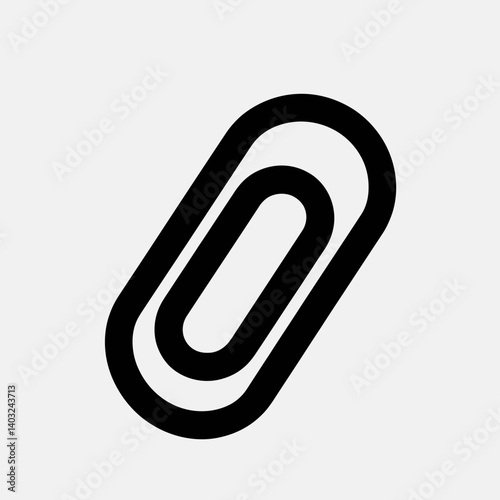 very simple flat and single minimalist Paper Clip Silhouettes in black on a white background 