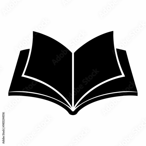 Black silhouette of an open book