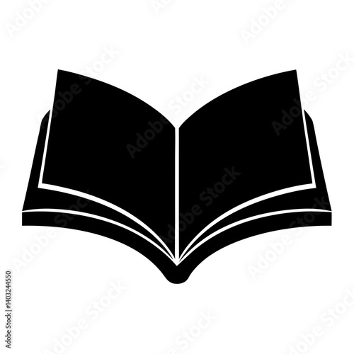 Black silhouette of an open book