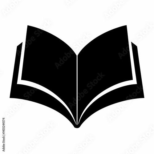 Black silhouette of an open book