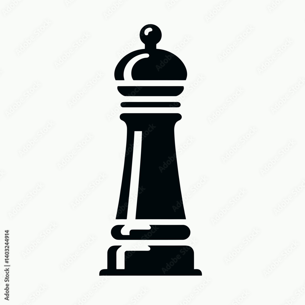very simple flat and single minimalist Pepper Mill Silhouettes in black on a white background very simple flat and single minimalist Pepper Mill Silhouettes in black on a white background