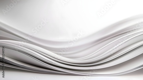 Abstract White Paper Waves Creating Smooth Curves and Soft Textures in Modern Minimal Design