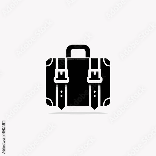 very simple flat and single minimalist Luggage Strap Silhouettes in black on a white background