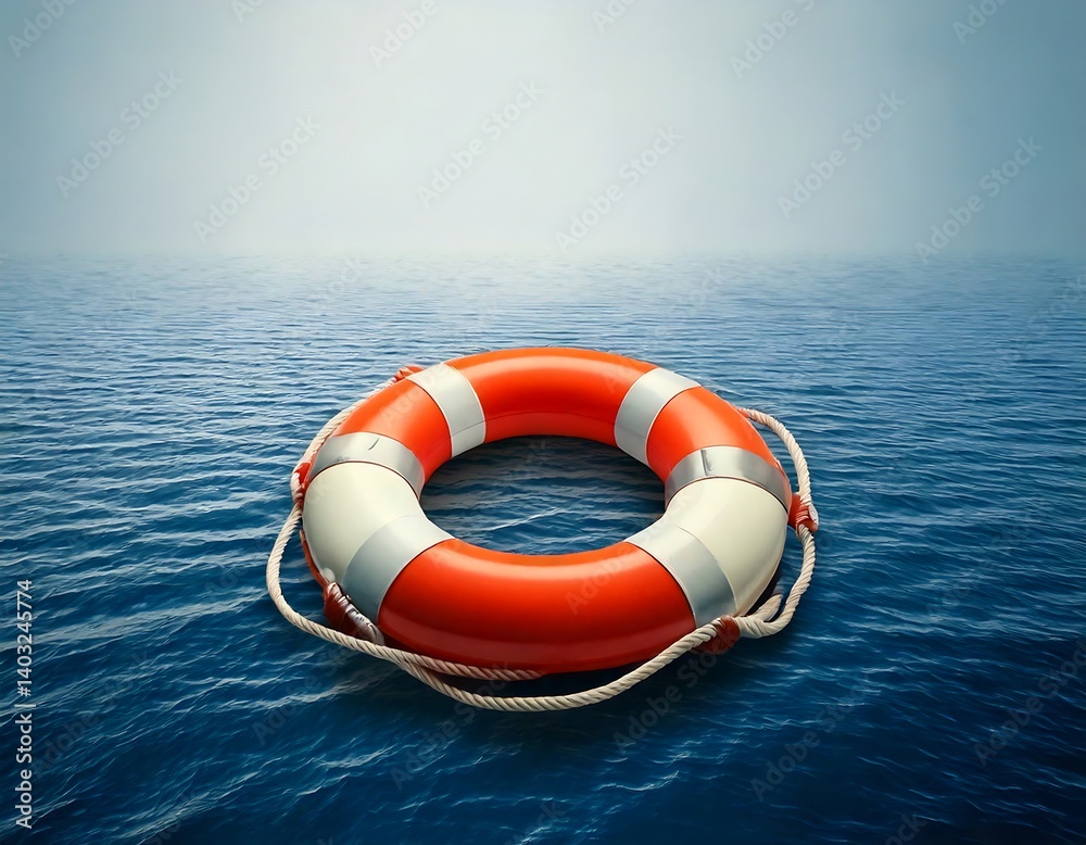 Naklejka premium lifebuoy floating ring, white background