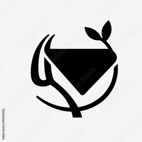 very simple flat and single minimalist Napkin Holder Silhouettes in black on a white background 