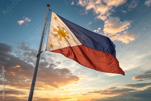  a full view of the philippines national flag waving