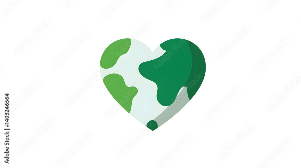 Earth heart icon in flat vector style, simple and modern Earth heart icon in flat vector style, simple and modern