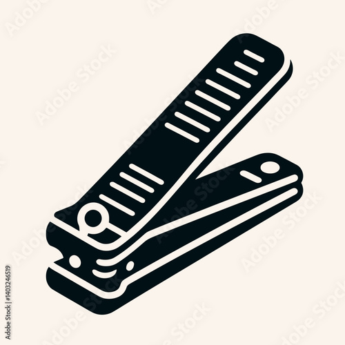 very simple flat and single minimalist Nail Clipper Silhouettes in black on a white background 