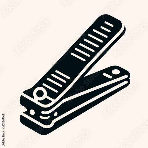 very simple flat and single minimalist Nail Clipper Silhouettes in black on a white background 