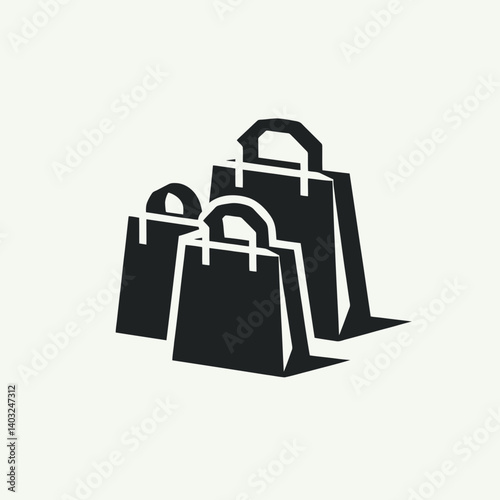 very simple flat and single minimalist Paper Bag Fold Silhouettes in black on a white background 