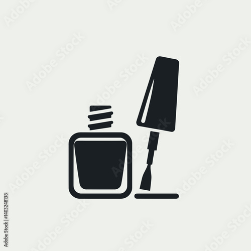 very simple flat and single minimalist Nail Polisher Silhouettes in black on a white background