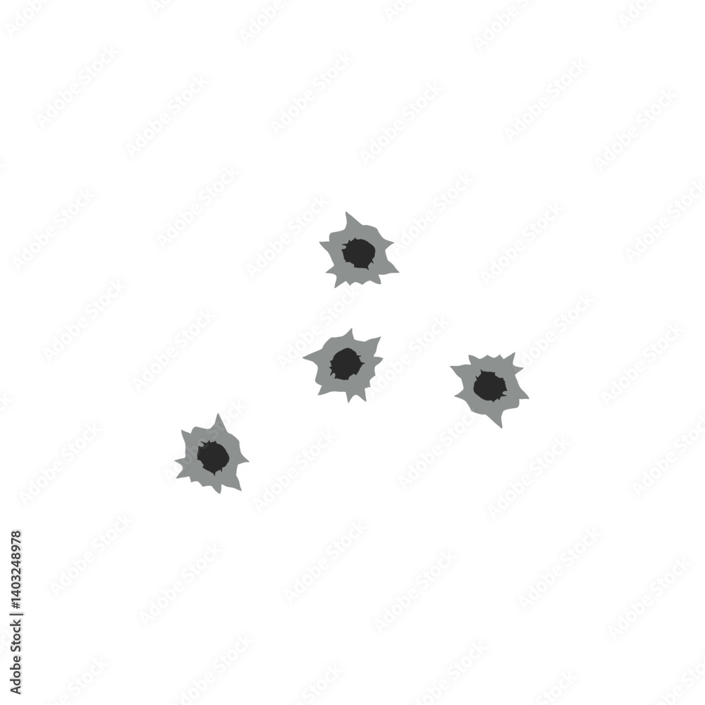 Fototapeta premium Bullet hole vector illustration