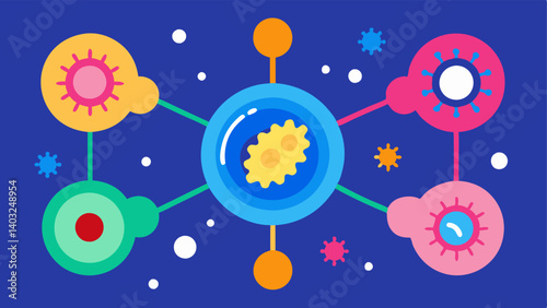 Regenerative Cells Visualization An eyecatching graphic showing a closeup view of enhanced regenerative cells in action multiplying and repairing damaged tissues portrayed in