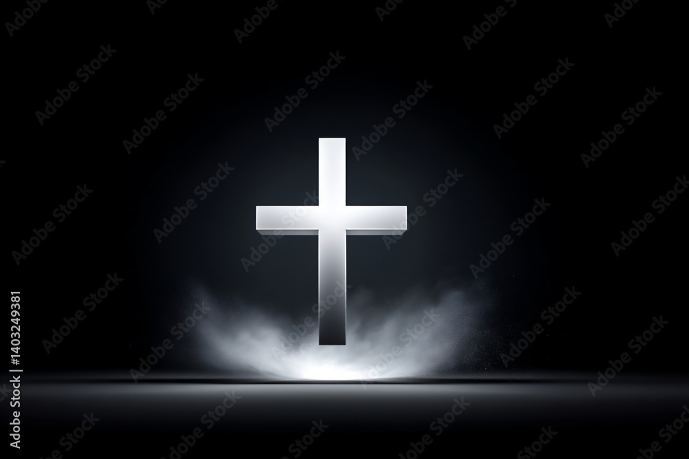 Obraz premium cross with light dust particles