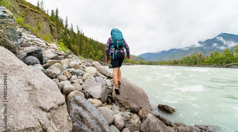 Solo hiking in the wild