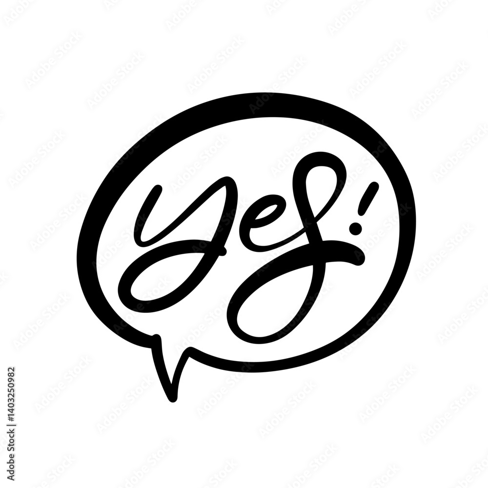 A vibrant and cheerful design featuring a bold speech bubble encapsulating a positive affirmation