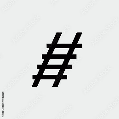 very simple flat and single minimalist Ladder Base Silhouettes in black on a white background