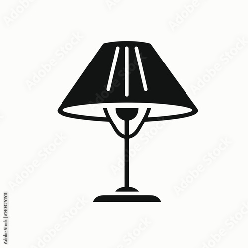 very simple flat and single minimalist Lamp Shade Silhouettes in black on a white background 