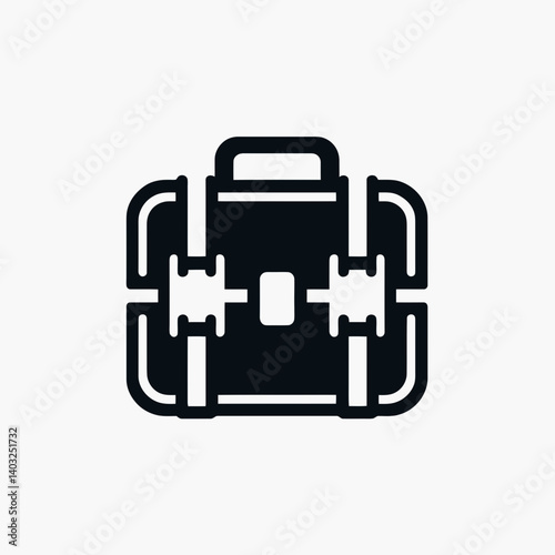 very simple flat and single minimalist Lunchbox Handle Silhouettes in black on a white background 