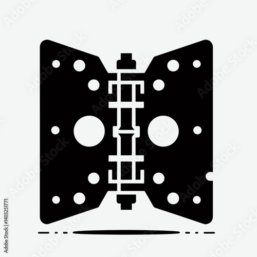 very simple flat and single minimalist Laptop Hinge Silhouettes in black on a white background 