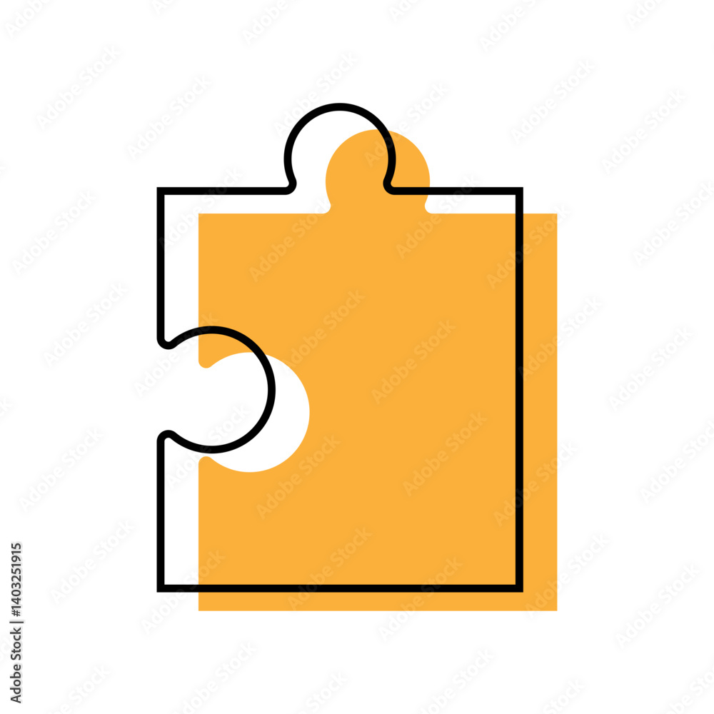 Puzzle Piece Illustration with Cartoon Design. Isolated on White Background. Puzzle Piece Illustration with Cartoon Design. Isolated on White Background.