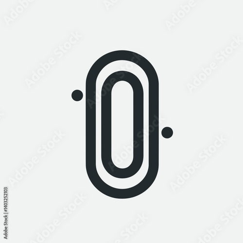 very simple flat and single minimalist Paperclip Bend Silhouettes in black on a white background