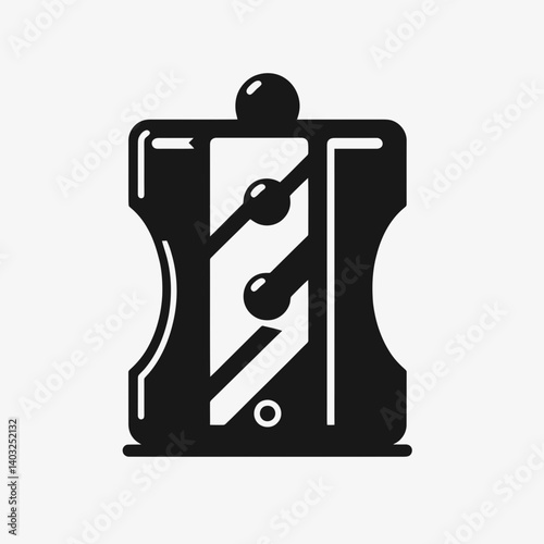 very simple flat and single minimalist Pencil Sharpener Silhouettes in black on a white background 