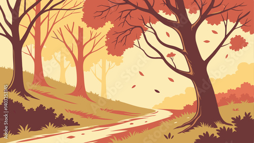 autumn landscape with tree
